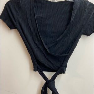 wrap around plunge crop top